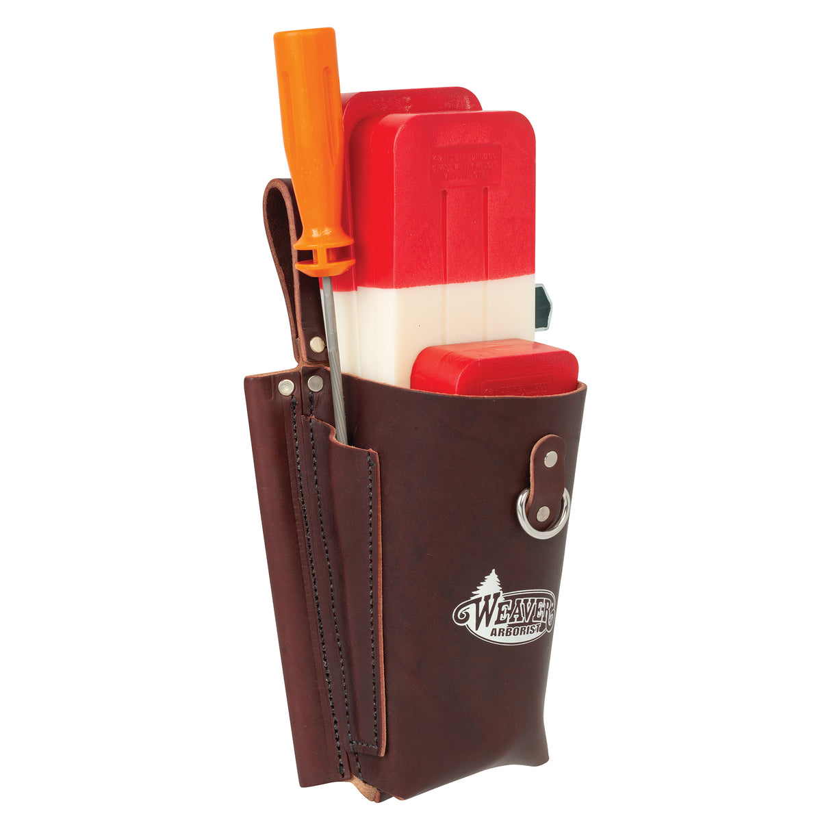 Wedge Pouch, Burgundy, with tools, side