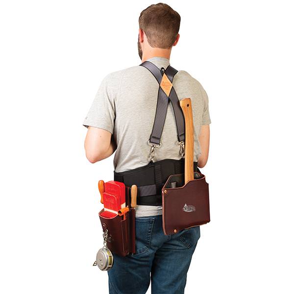 Logging Belt & Suspenders, In Use behind