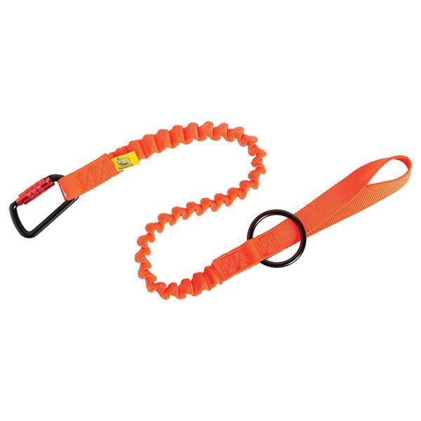 Bungee Chainsaw Lanyard, Blaze Orange with Ring and Carabiner