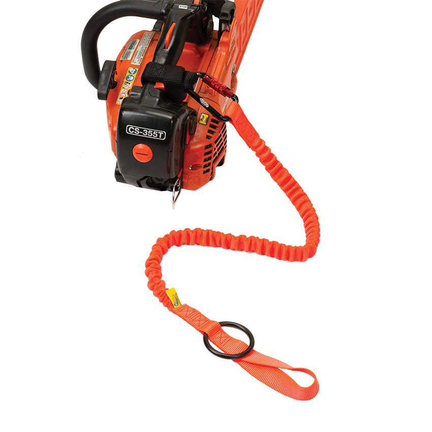Bungee Chainsaw Lanyard, Blaze Orange with Ring and Carabiner